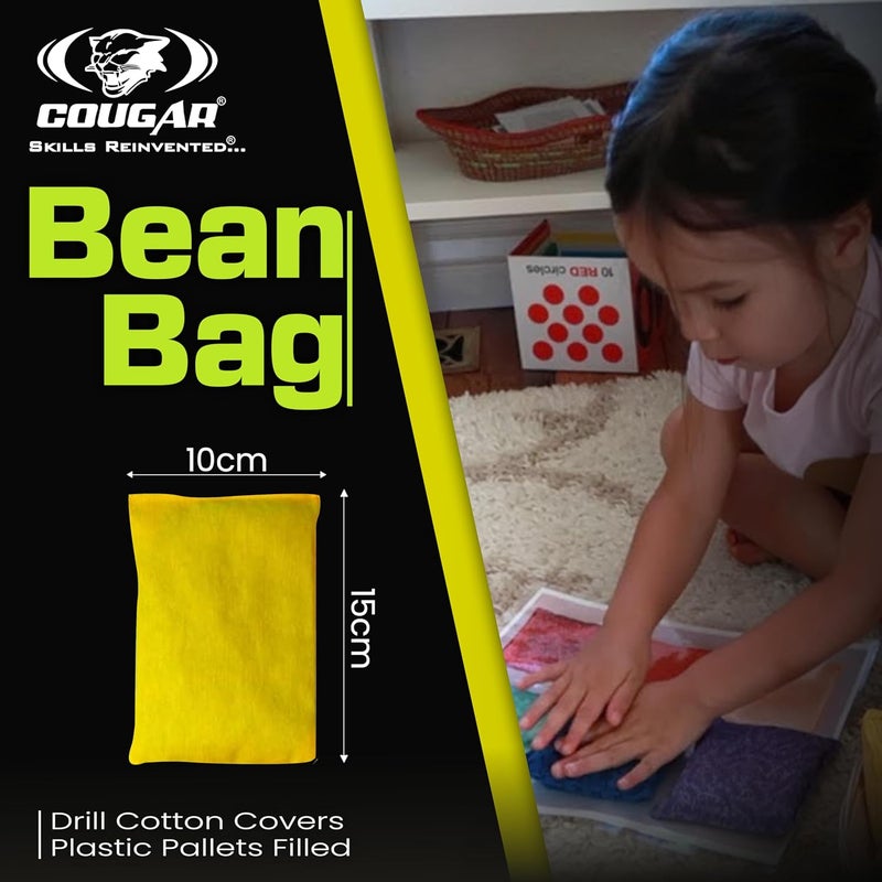 Cougar Mini Toy Cotton Educational Bean Bags with Superior and Premium Cotton Fabric for Hand Toss Games and Kids Fun Activities (Pack of 4) 10 cm x 15 cm - Image 2