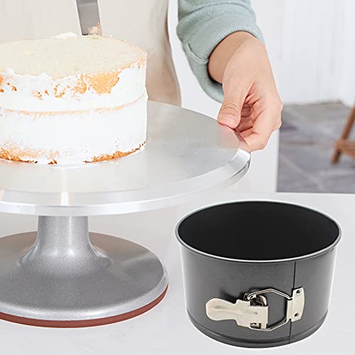beiyoule 4 Pcs Springform Pan (4inch, 5inch, 6inch, 7inch), Cake Tin for Baking, Detachable Bottom Carbon Steel Cheesecake Mold (Black) - Image 5