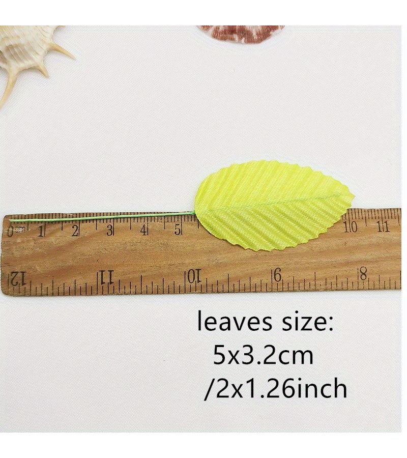 Set Of 20 Pink Synthetic Leaves With Stems Fabric Wired Single Leaf Sprays For Bouquets Wreaths Home Wedding Party Decorations - Image 3