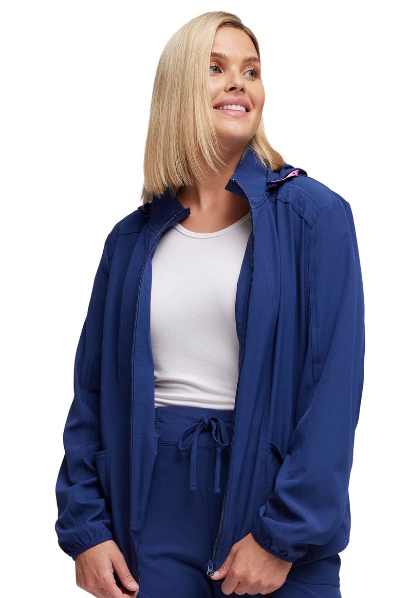 HeartSoul Scrubs Women's Break On Through In Da Hood Warm-Up Jacket, Navy, 2X-Large - Image 3