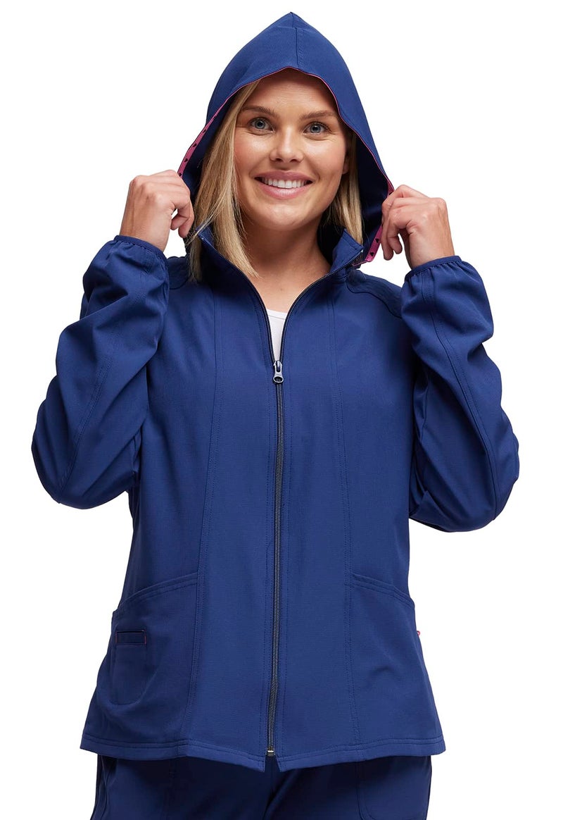 HeartSoul Scrubs Women's Break On Through In Da Hood Warm-Up Jacket, Navy, 2X-Large - Image 2