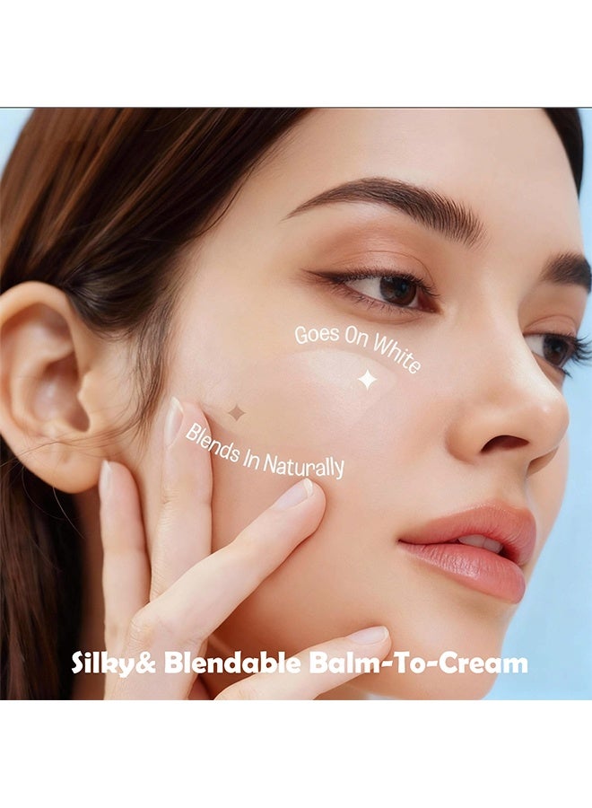 KAILINYA Blanc Cover Cream Stick V White - Korean Color-Changing Foundation Stick with Volufiline - Medium to Full Coverage Dewy Finish Base Makeup - Dual-Ended with Detachable Brush (#201#IVORY) - Image 3