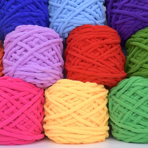 JOYTAG Chunky Velvet Chenille Yarn for Crocheting Velvet Fluffy Plush Thick Bulky Chunky Chenille Velvet Soft Baby Blanket Yarn for Crocheting Hand Knitting 100g(Coffee Brown) - Image 5