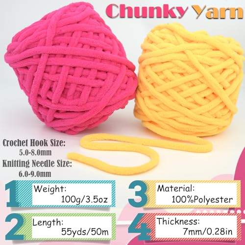 JOYTAG Chunky Velvet Chenille Yarn for Crocheting Velvet Fluffy Plush Thick Bulky Chunky Chenille Velvet Soft Baby Blanket Yarn for Crocheting Hand Knitting 100g(Coffee Brown) - Image 2