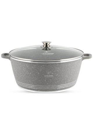 40cm (18 Liter) LIFE SMILE Cooking Pot | Aluminum Soup Pot With Glass Lid | 100% PFOA Free, Fixed Handle | Multi Layer Non-Stick Granite Coating | oven safe - pzsku/Z628EEF6151D4A9D40F15Z/45/_/1739791119/c5e26f0f-2646-42cf-bcfe-fc55bf1a93f2