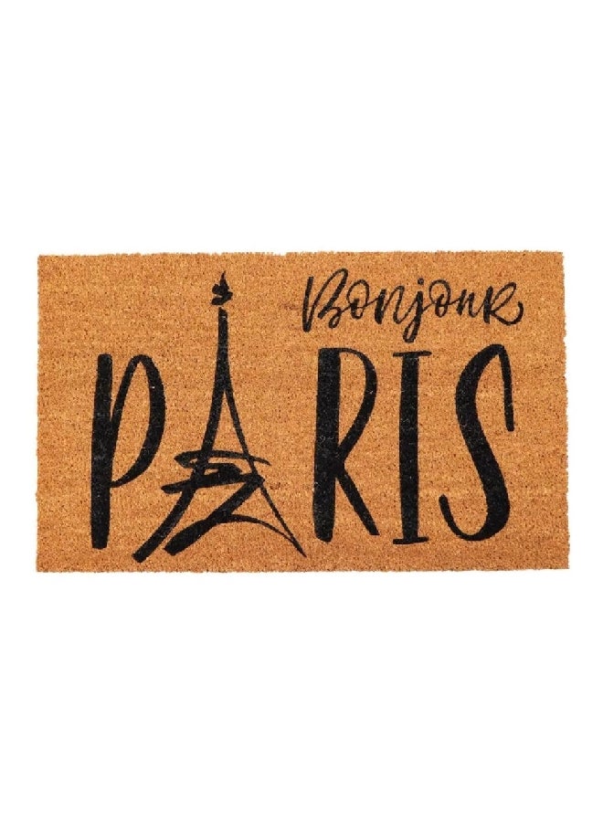 EVIDECO Non-Slip Backing Attractive Design Bonjour Paris Printed Door Mat Black and Brown 45 x 75 cm 140461072 - Image 1