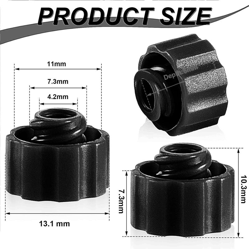Zonon 50 Pieces Tip Caps Syringe Easy Dispensing Tip Cap with Storage Box for Feeding Tubes Lab Supplies (Black) - Image 2