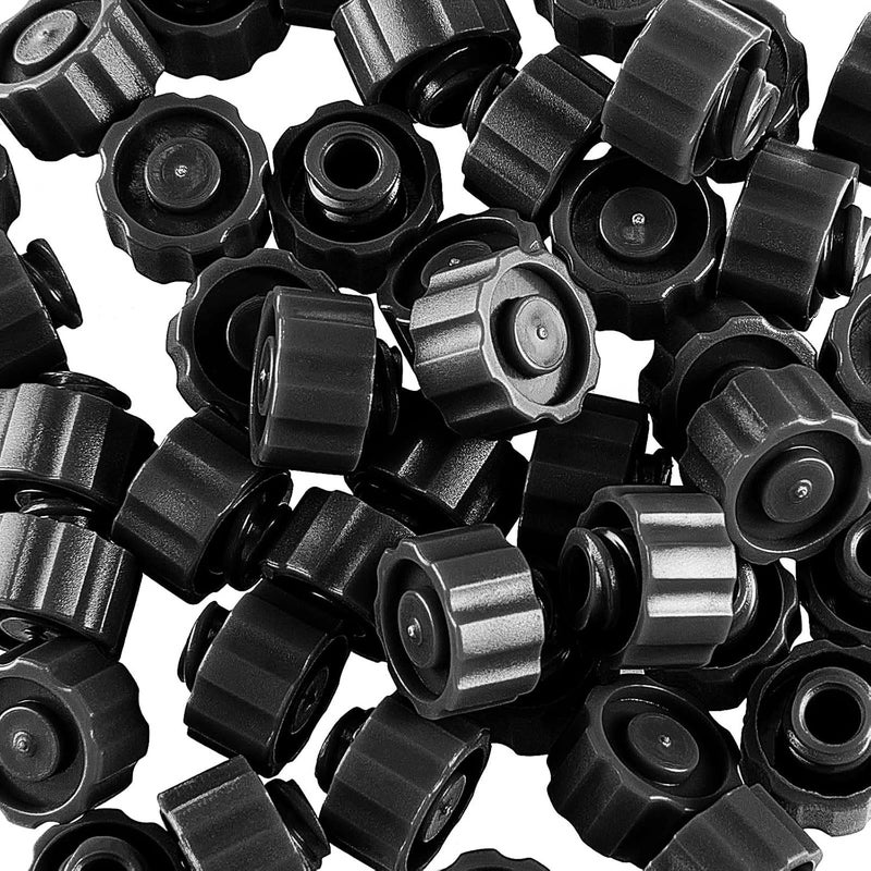 Zonon 50 Pieces Tip Caps Syringe Easy Dispensing Tip Cap with Storage Box for Feeding Tubes Lab Supplies (Black) - Image 1