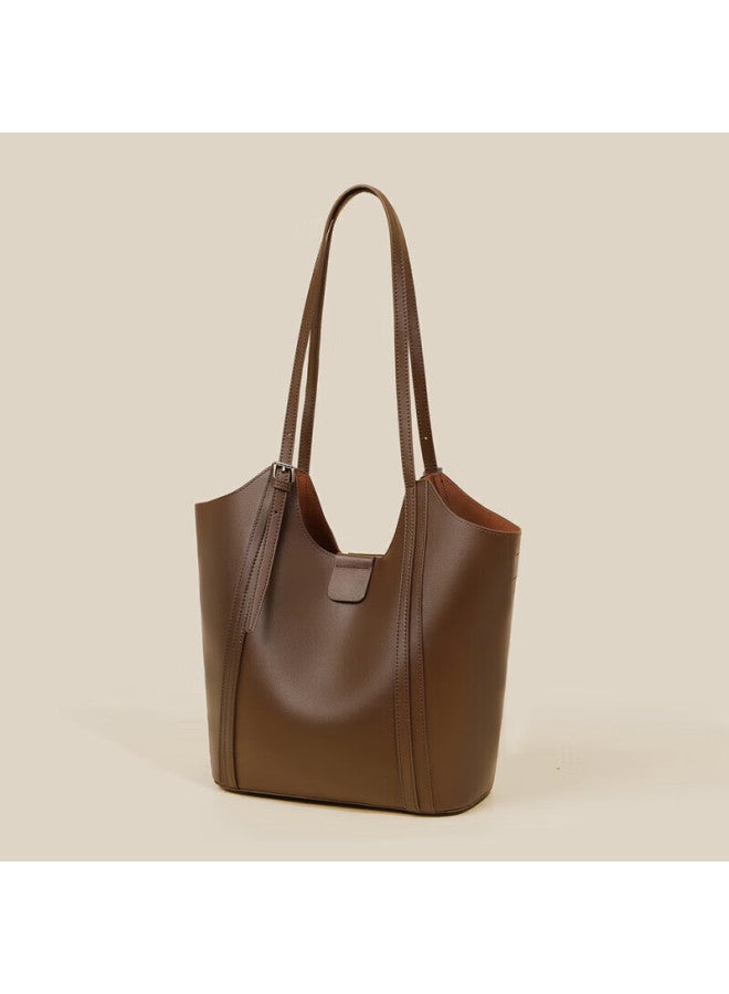Yuyula Leather Tote Bag For Women Large Capacity Commuter Shoulder Bag Birthday Women's Day Gift - Image 1