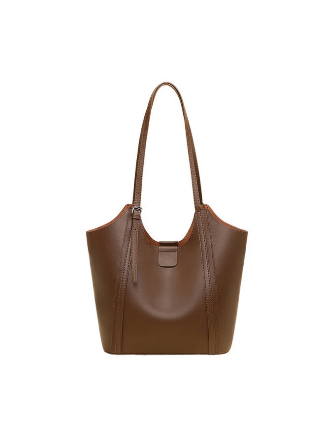 Yuyula Leather Tote Bag For Women Large Capacity Commuter Shoulder Bag Birthday Women's Day Gift - Image 3