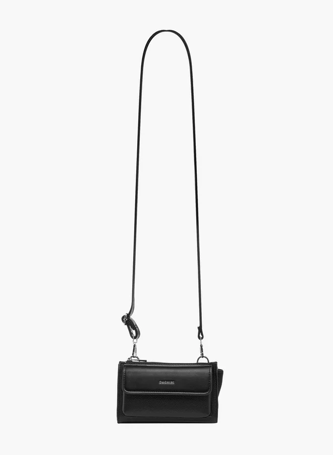 DUCHINI Solid Bag with Detachable Strap and Zip Closure