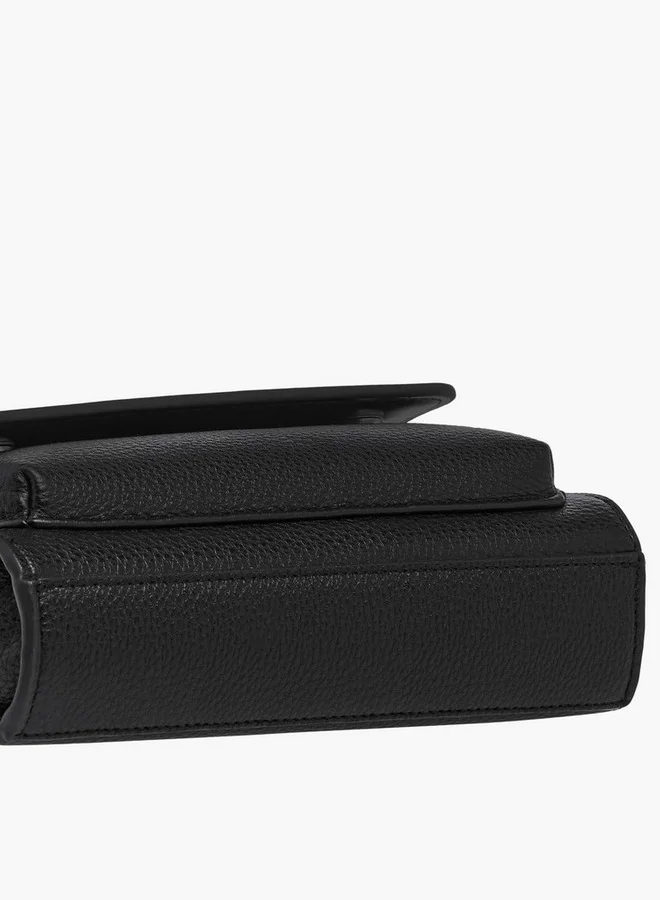 DUCHINI Solid Bag with Detachable Strap and Zip Closure