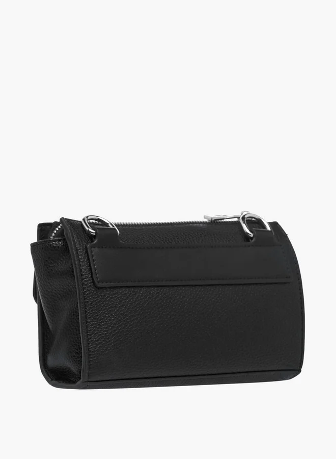 DUCHINI Solid Bag with Detachable Strap and Zip Closure