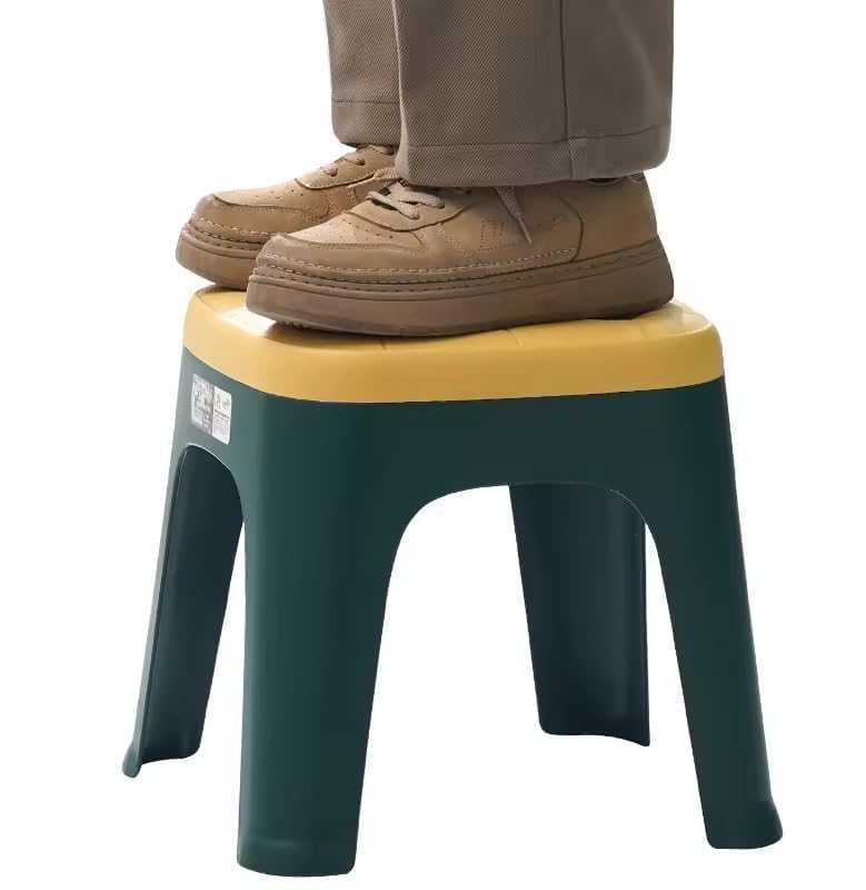 Divik Upholstered Stool Sitting Stool Comfortable Non Slip Square Stool Plastic Stool for Living Room Bedroom Kitchen Office Outdoor 1Pcs - Image 5