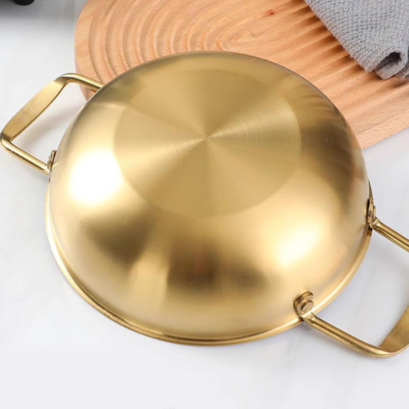 Stainless Steel Korean Ramen Pot, 7.9 Inch Noodle Cooking Pot With Handles, Fast Heating Small Stockpot For Soup, Pasta, Home & Outdoor, Dishwasher Safe Golden 20cm - Image 5