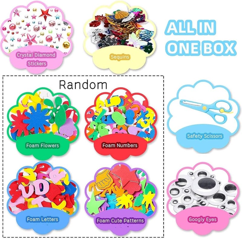 Joyzzz Arts and Crafts Supplies for Children, 1000+ Pcs DIY Youth Art Crafts Materials, Craft Kit for Youngsters, Art Materials Craft Set for Children Kindergarten Preschool School - Image 2