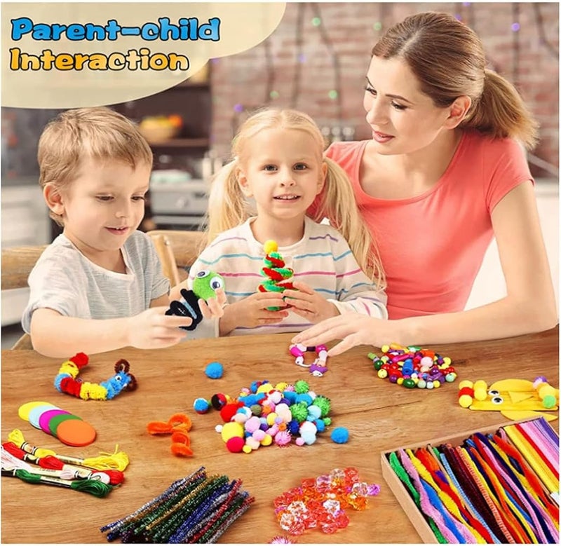 Joyzzz Arts and Crafts Supplies for Children, 1000+ Pcs DIY Youth Art Crafts Materials, Craft Kit for Youngsters, Art Materials Craft Set for Children Kindergarten Preschool School - Image 4