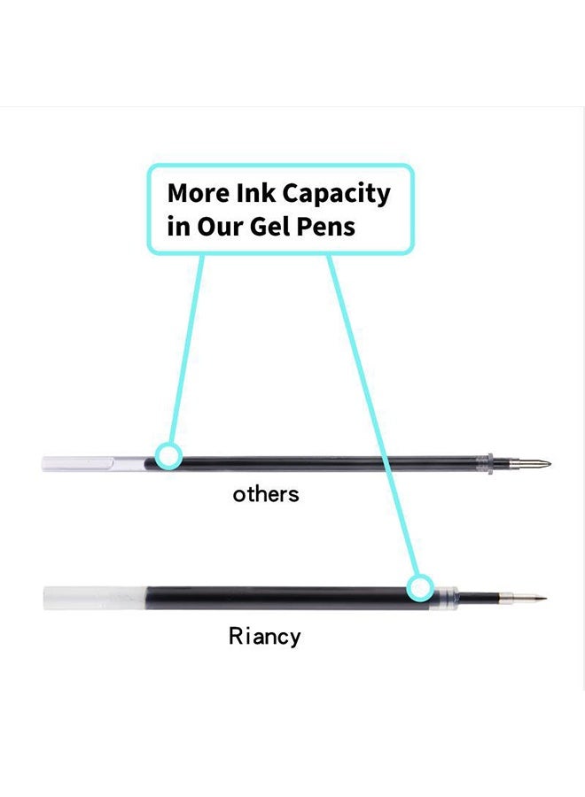 ريانسي مجموعة أقلام جِل قابلة للنقر 12 قطعة – سن رفيع 0.5 مم، ألوان أزرق وردي وبيج، كتابة ناعمة للمدرسة والمكتب والعمل - Image 5