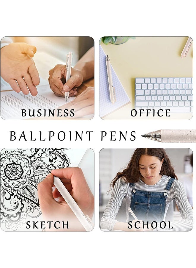 ريانسي مجموعة أقلام جِل قابلة للنقر 12 قطعة – سن رفيع 0.5 مم، ألوان أزرق وردي وبيج، كتابة ناعمة للمدرسة والمكتب والعمل - Image 3