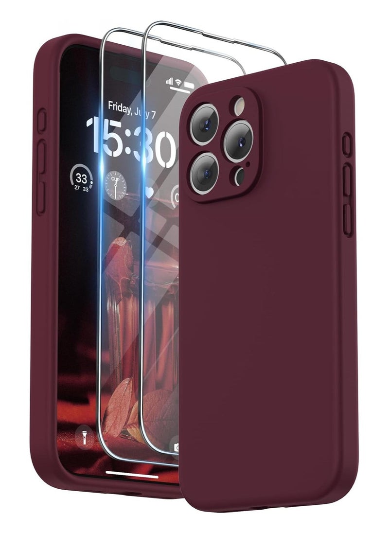 Raxoom Design for iPhone 15 Pro Max Case, Liquid Silicone [2 x Screen Protectors & 1 x Lanyard] Protection for Each Lens Shockproof Cover for iPhone 15 Pro Max 6.7 inch 2023, Plum - Image 1