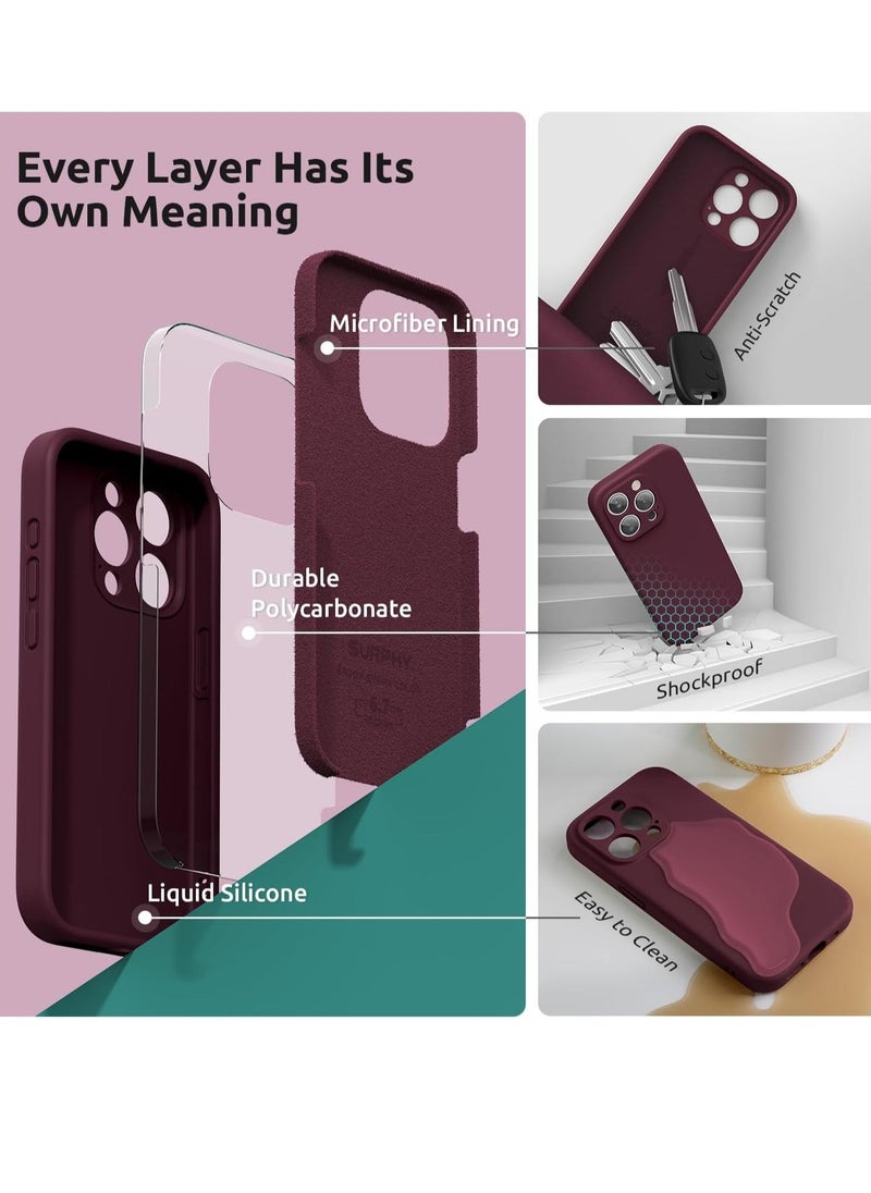 Raxoom Design for iPhone 15 Pro Max Case, Liquid Silicone [2 x Screen Protectors & 1 x Lanyard] Protection for Each Lens Shockproof Cover for iPhone 15 Pro Max 6.7 inch 2023, Plum - Image 4
