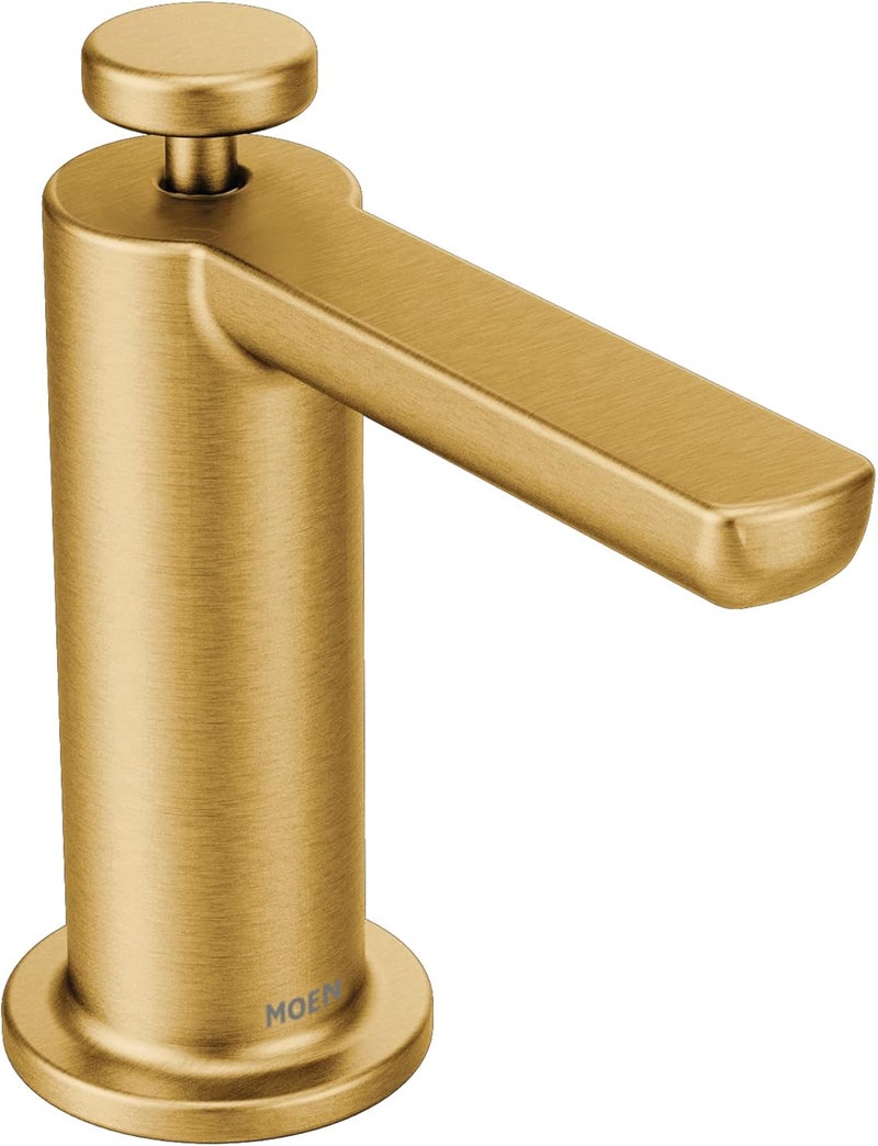 MOEN Moen Brushed Gold Modern Deck Mounted Kitchen Soap Dispenser with AbovetheSink Refillable Bottle S3947BG  - Image 1
