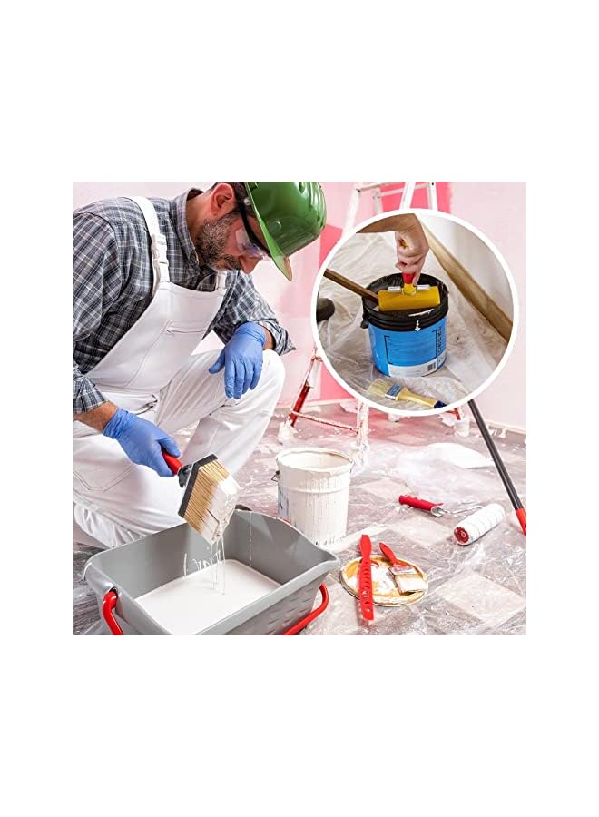 The Bros 10pcs Clear Plastic Drop Cloth 13 x 10 Feet Plastic Sheeting Disposable Plastic Tarp Waterproof Plastic Cover for Painting Dustproof Plastic Furniture Cover Wall Protection Film Clear Cloth for Couch - Image 3