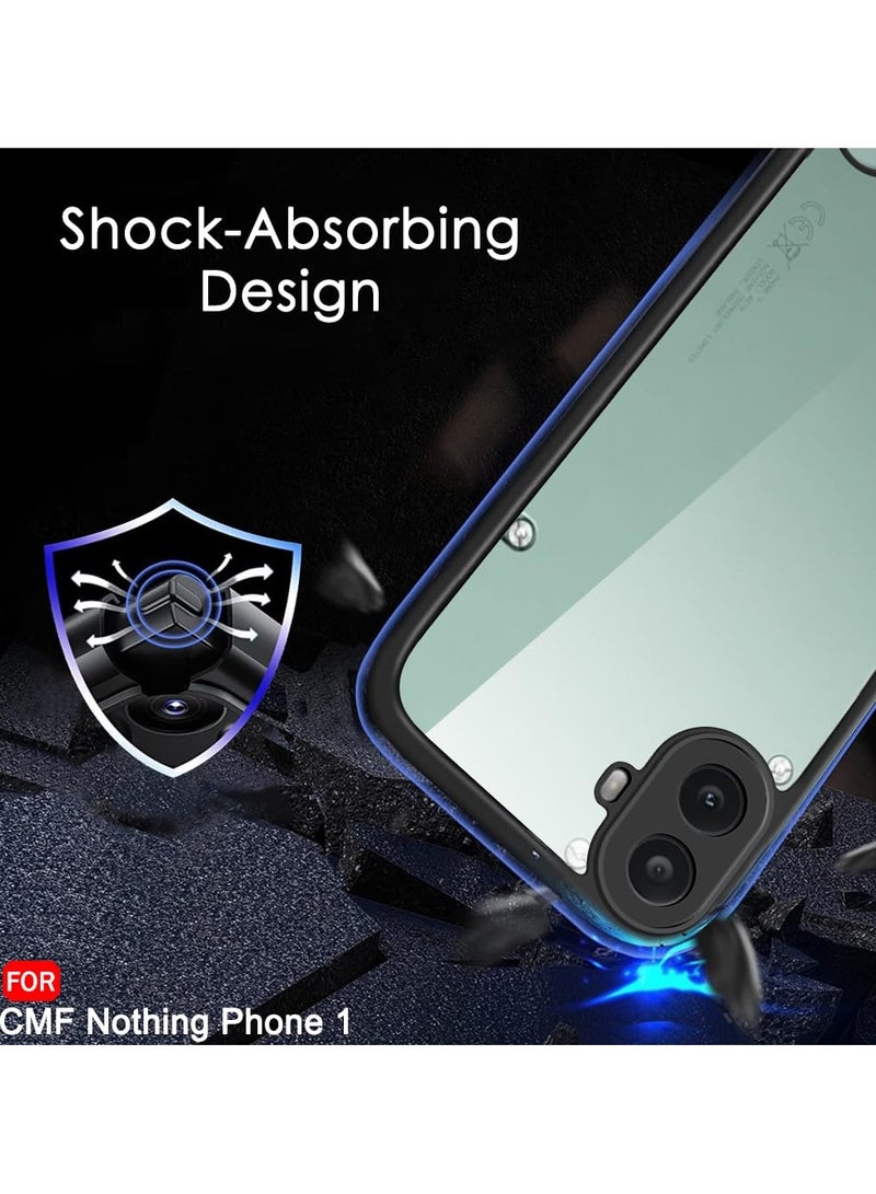 Case for Nothing CMF Phone 1 Shockproof Crystal Clear Hard Back Cover [Anti-Yellowing] Case 360 Degree Protection TPU Bumper Transparent Back Cover Case for Nothing CMF Phone 1 - Image 5