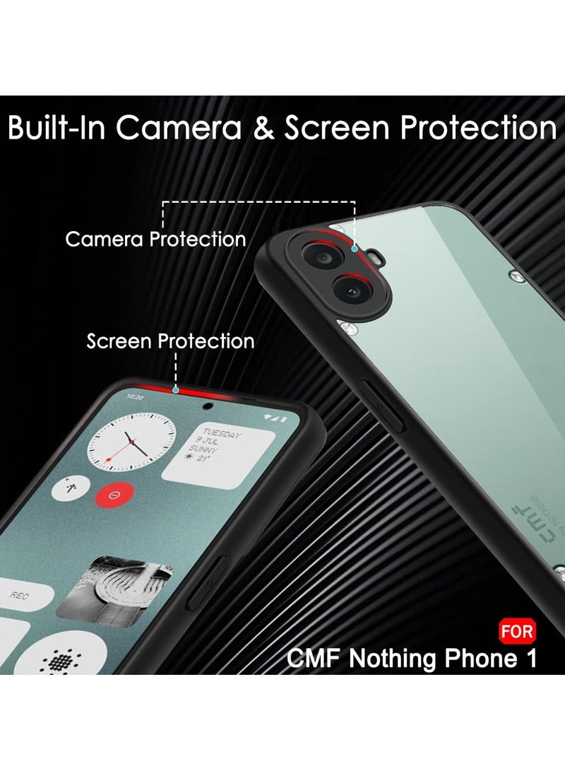 Case for Nothing CMF Phone 1 Shockproof Crystal Clear Hard Back Cover [Anti-Yellowing] Case 360 Degree Protection TPU Bumper Transparent Back Cover Case for Nothing CMF Phone 1 - Image 3
