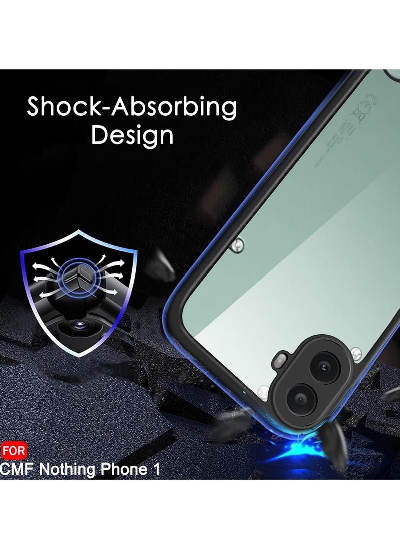 Generic - Case for Nothing CMF Phone 1 Shockproof Crystal Clear Hard Back Cover [Anti-Yellowing] Case 360 Degree Protection TPU Bumper Transparent Back Cover Case for Nothing CMF Phone 1 - Image 1