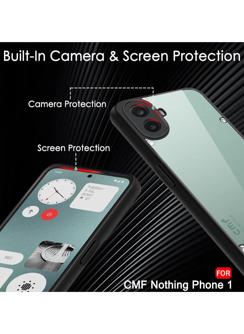 Generic - Case for Nothing CMF Phone 1 Shockproof Crystal Clear Hard Back Cover [Anti-Yellowing] Case 360 Degree Protection TPU Bumper Transparent Back Cover Case for Nothing CMF Phone 1 - Image 1