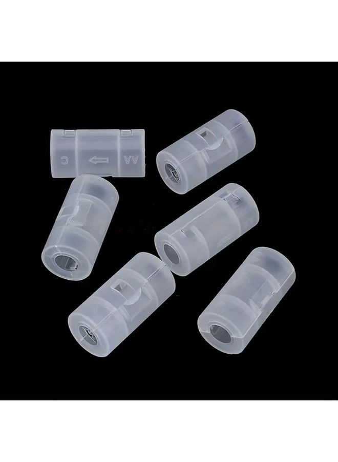 3 Pcs AA to C Battery Adapter Converter with Plastic Shell Storage Box Bracket for Switch - Image 1