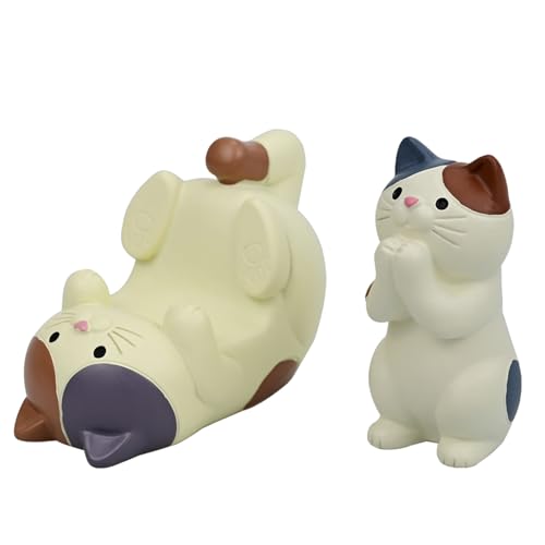 Mevodeata Cat-Shaped Phone Stand and Eyeglass Frames Animal Resin Gifts for Cat Lovers, Home & Office Fashion Accessories(White) - Image 1