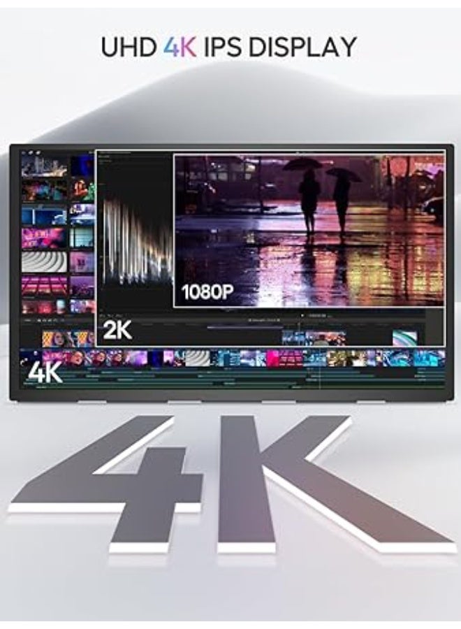 أوبيرفكت يو بيرفيكت شاشة محمولة 18.4 انش 4K، شاشة 10 بت HDR IPS، شاشة رفيعة للغاية بدون اطار مع حامل قابل للتعديل 180 درجة وحامل فيسا ومنفذ USB-C ميني HDMI مزدوج، شاشة خفيفة الوزن للسفر والالعاب والعمل - Image 5
