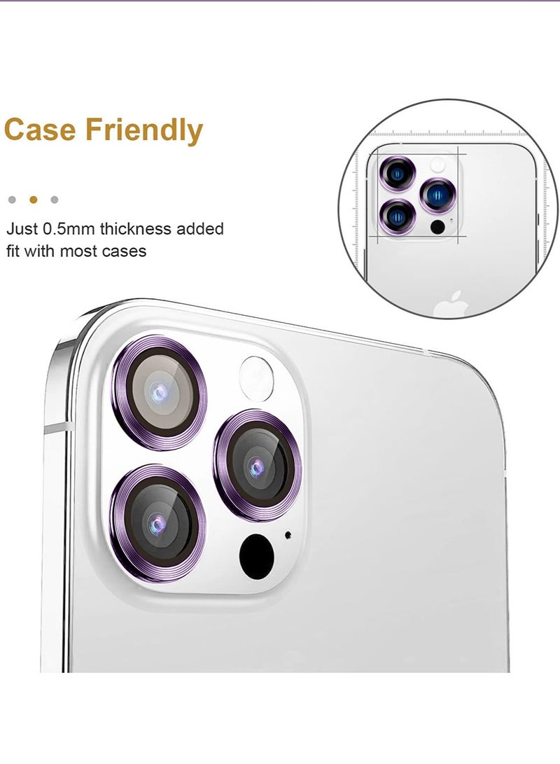 Wtech Premium Camera Lens Film Protector Shield For Apple iPhone 15 Pro Max 2023 Clear/Purple  - Image 2
