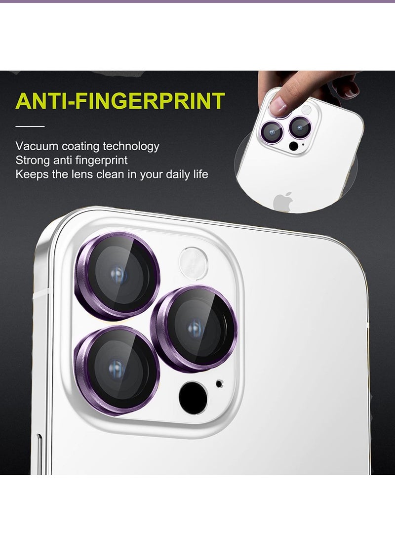 Wtech Premium Camera Lens Film Protector Shield For Apple iPhone 15 Pro Max 2023 Clear/Purple  - Image 3