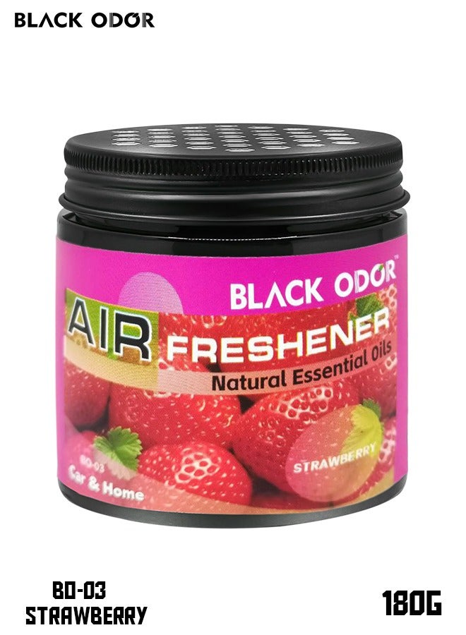 Black Odor 180g Natural Essential Oils Air Freshener For Car Home , Strawberry Car Air Freshener BO-03  - Image 1