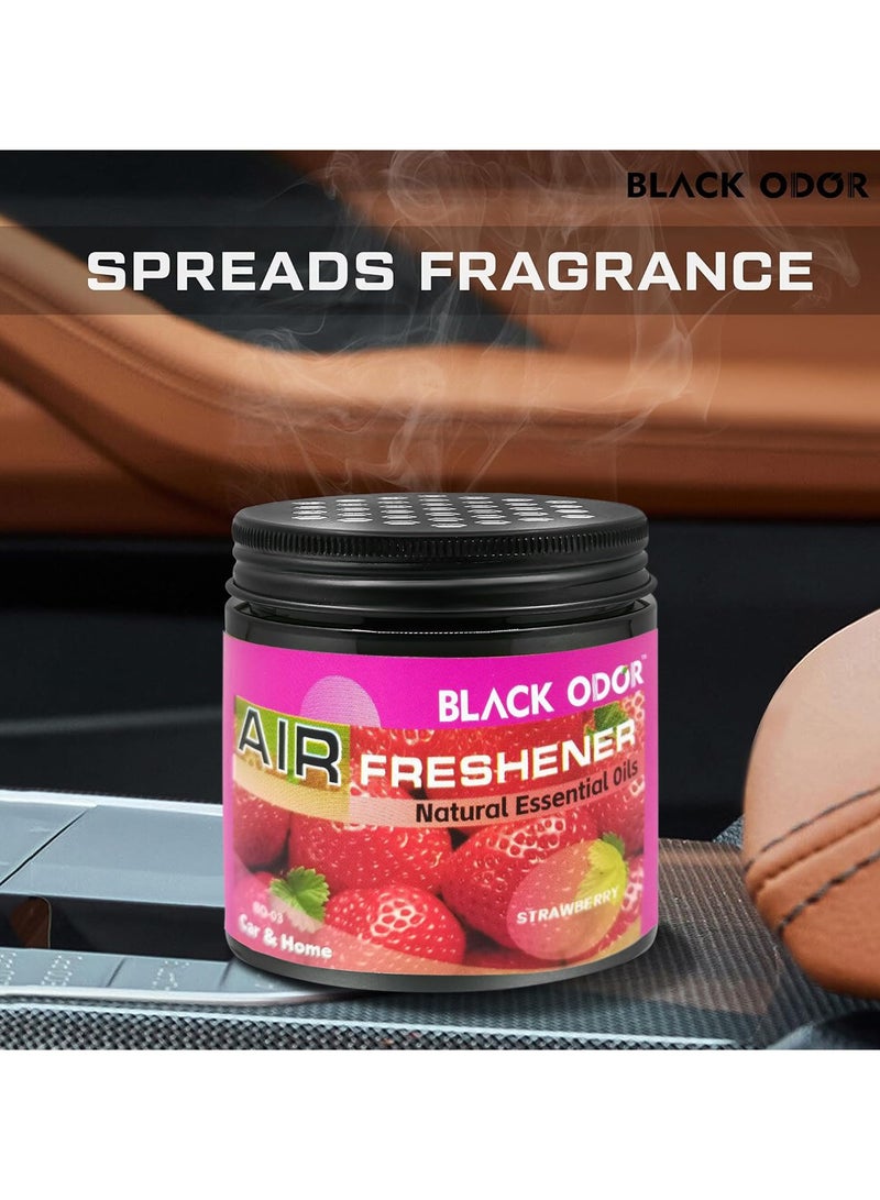 Black Odor 180g Natural Essential Oils Air Freshener For Car Home , Strawberry Car Air Freshener BO-03  - Image 4