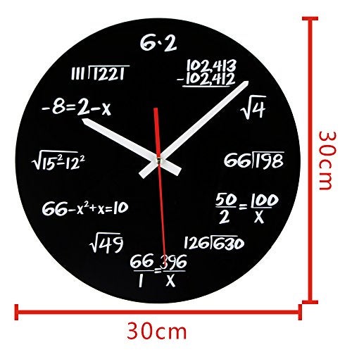 Timelike Unique Wall Clock - Modern Design Novelty Equation Clock - Each Hour Marked by a Simple Math Equation (Black) - Image 5
