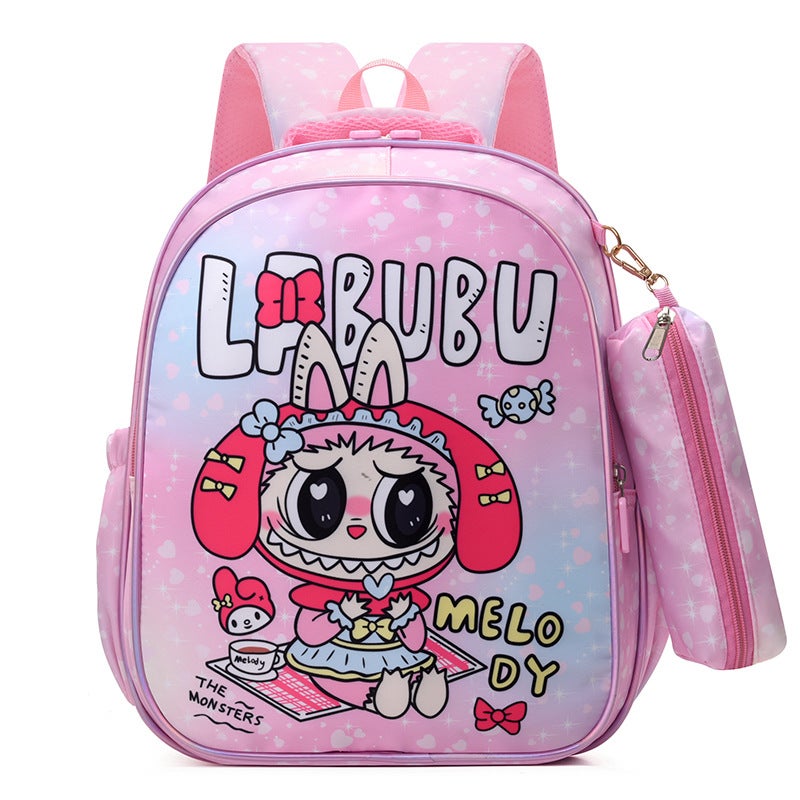 Kids Ergonomic Backpack Princess KUROME 1-4 Grade Lab cloth-melody pink