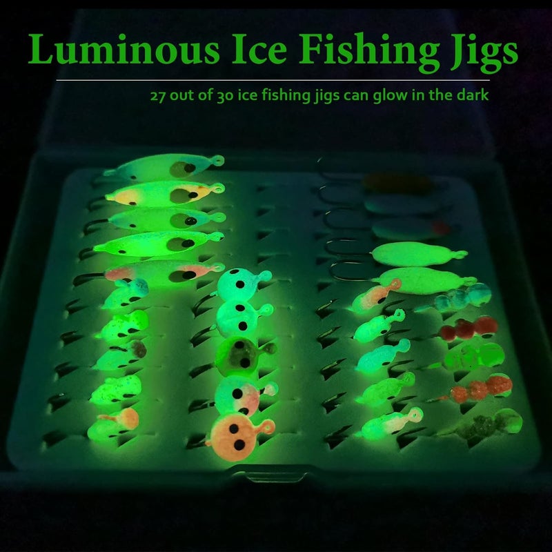 Dovesun Fishing Kit Ice Fishing Jigs Ice Fishing Lures Walleye Fishing Lures Crappie Jigs 135pcs/58pcs/45pcs/34pcs/30pcs/8pcs - Image 4