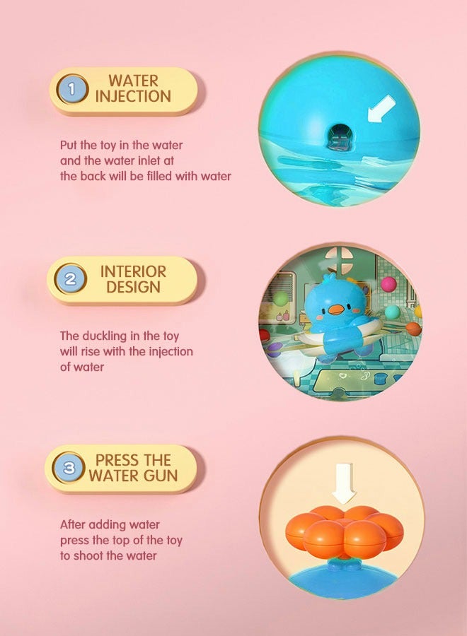 GROIC Baby Bath Toys, Tumbler Rocking Toy With Rattle, Duckling Bath Toy Bathtub Water Toy, Water Spray Tumbler Play Water Toy Baby Swimming Pool Toy  - Image 2