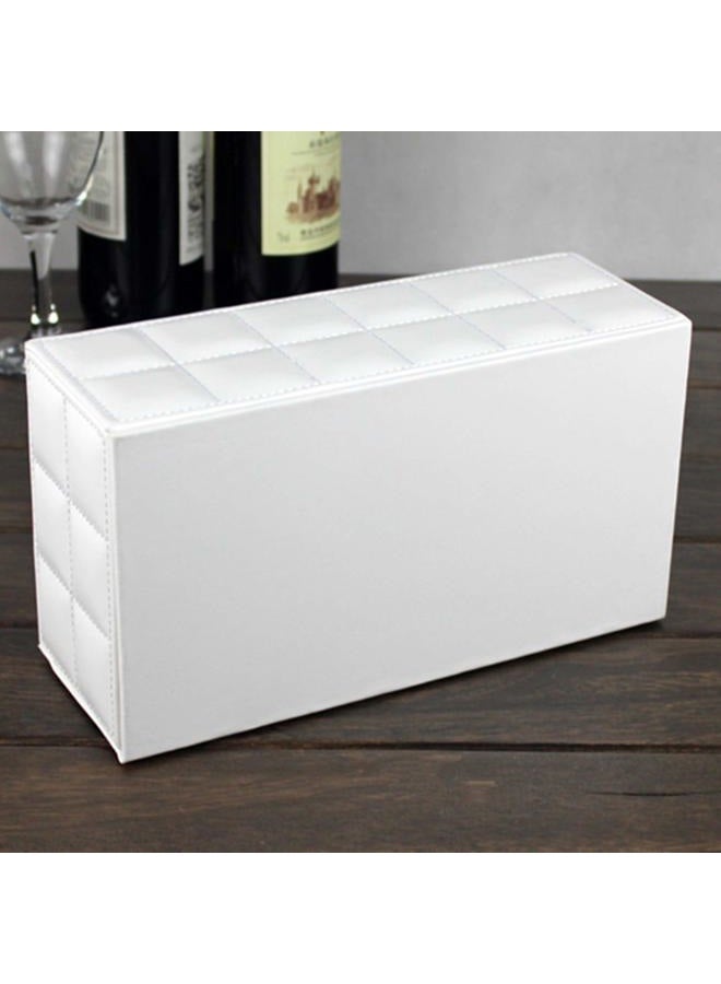 RHCSZ High-end Fashion Pu Leather Tissue Box Holder Cover Rectangular,Napkin Facial Tissues Cube Dispenser,Tissue Cover Decorative Container with Magnetic Bottom for Home Office Car (White) - Image 5