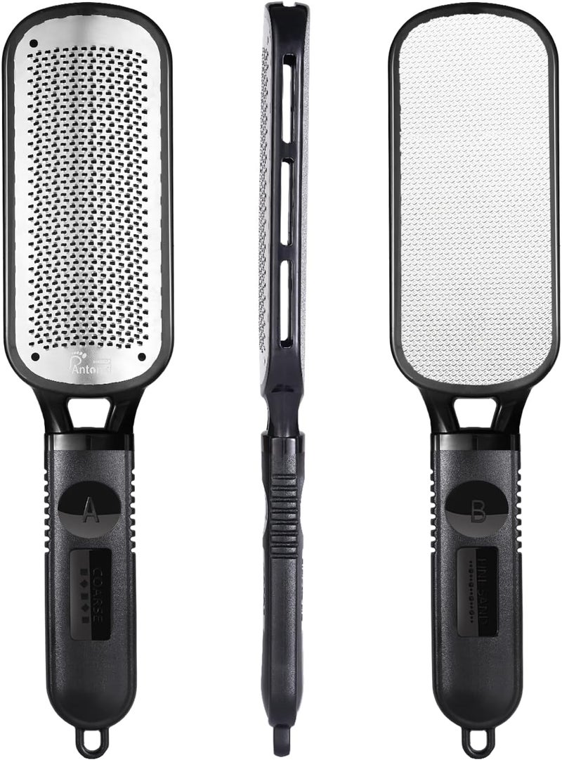 Antonki 2 in 1 Callus Remover Foot File for Dead Skin Professional Double Sided Rasp Pedicure Tool Metal Scraper Foot Scrubber for Cracked Heel
