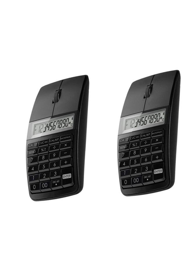 Pack Of 2 Mouse Slim Computer Link Calculator-Black - Image 1