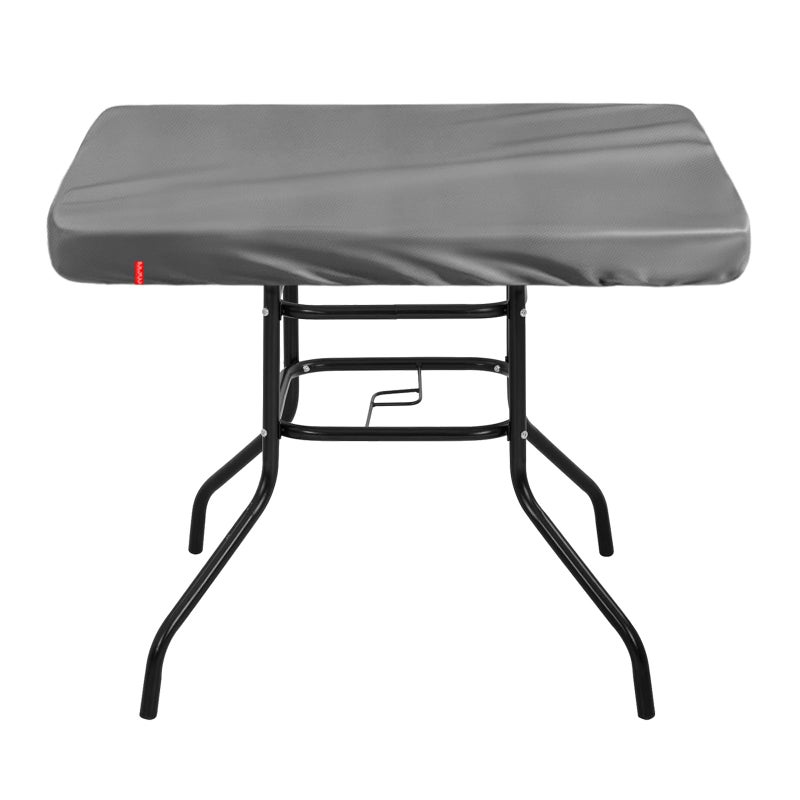 SoloToo Outdoor Square Table Cover Waterproof UVResistant for 48 x 48 Inch Patio Tables Heavy Duty Weatherproof Table Top Protector with Elastic Hem Grey - Image 2