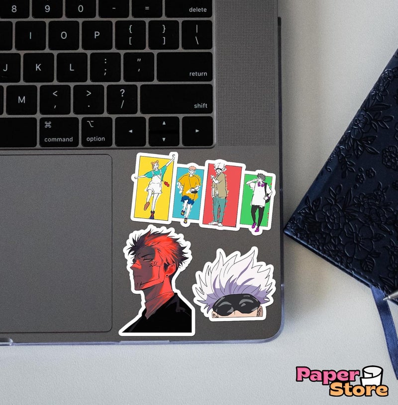Thepaper9store Vinyl Pack of 75+ Jujutsu Kaisen Stickers for Laptop, Phone Case, Guitar, Bike, Pc, Scrapbook etc. Waterproof Glossy Laminated Residue Free Anime Stickers, self-adhesive, 6 cm - Image 4