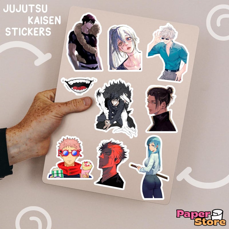 Thepaper9store Vinyl Pack of 75+ Jujutsu Kaisen Stickers for Laptop, Phone Case, Guitar, Bike, Pc, Scrapbook etc. Waterproof Glossy Laminated Residue Free Anime Stickers, self-adhesive, 6 cm - Image 2