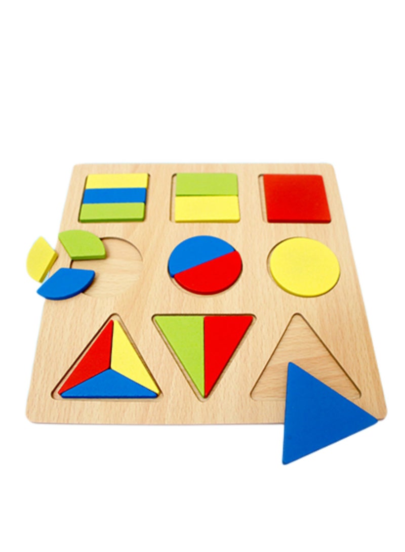 NOVOLAN NOVOLAN Literacy Puzzle Jigsaw Puzzle Wooden Children Number Board Letter Board Puzzle Geometric Shape Pairing Hand Grasping Panel Early Educational Toys Numbers, Letters, Math, Shapes (Math) - Image 1