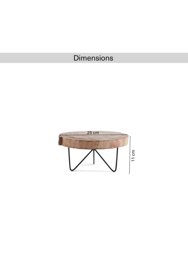 Pan Home حامل ديكور خشبي من ناتورا 25x25x11 سم طبيعي - Image 5
